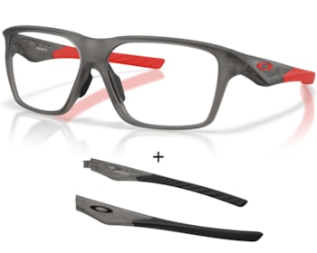 Óculos de Grau Oakley Versafuse SQ Satin Grey Smoke Extra Temple OX8201 02-56