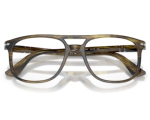 Óculos de Grau Persol Icona Striped Black Olive Green PO3329V 1237-54