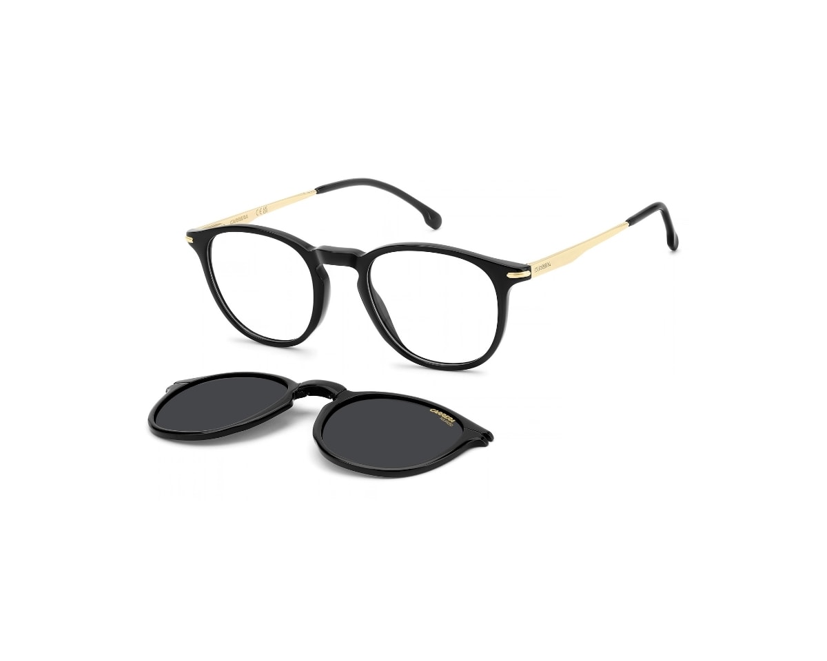 Óculos de Grau Polaroid Clip On Preto Brilho Polarizado CA393/C 807-49