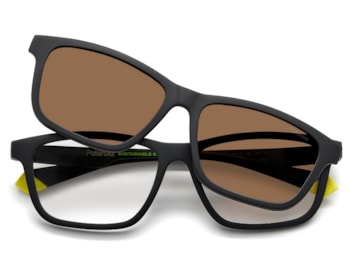 Óculos de Grau Polaroid Clip On Preto Fosco Polarizado PLD2147CS 003-55