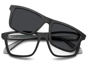 Óculos de Grau Polaroid Clip On Preto Fosco Polarizado PLDD590C O6W-55