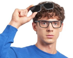 Óculos de Grau Polaroid Clip On Preto Fosco Polarizado PLDD590C O6W-55