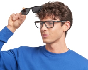 Óculos de Grau Polaroid Clip On Preto Fosco Polarizado PLDD590C O6W-55