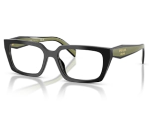 Óculos de Grau Prada Design Preto Brilho Verde PRD05V 03K1O1-55