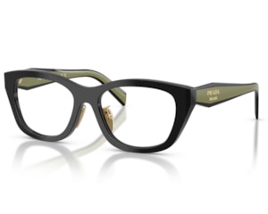 Óculos de Grau Prada Design Preto Verde PRD11VD 03K1O1-53