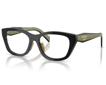 Óculos de Grau Prada Design Preto Verde PRD11VD 03K1O1-53