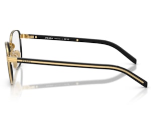 Óculos de Grau Prada Heritage Dourado Preto PRD50V 5AK1O1-50