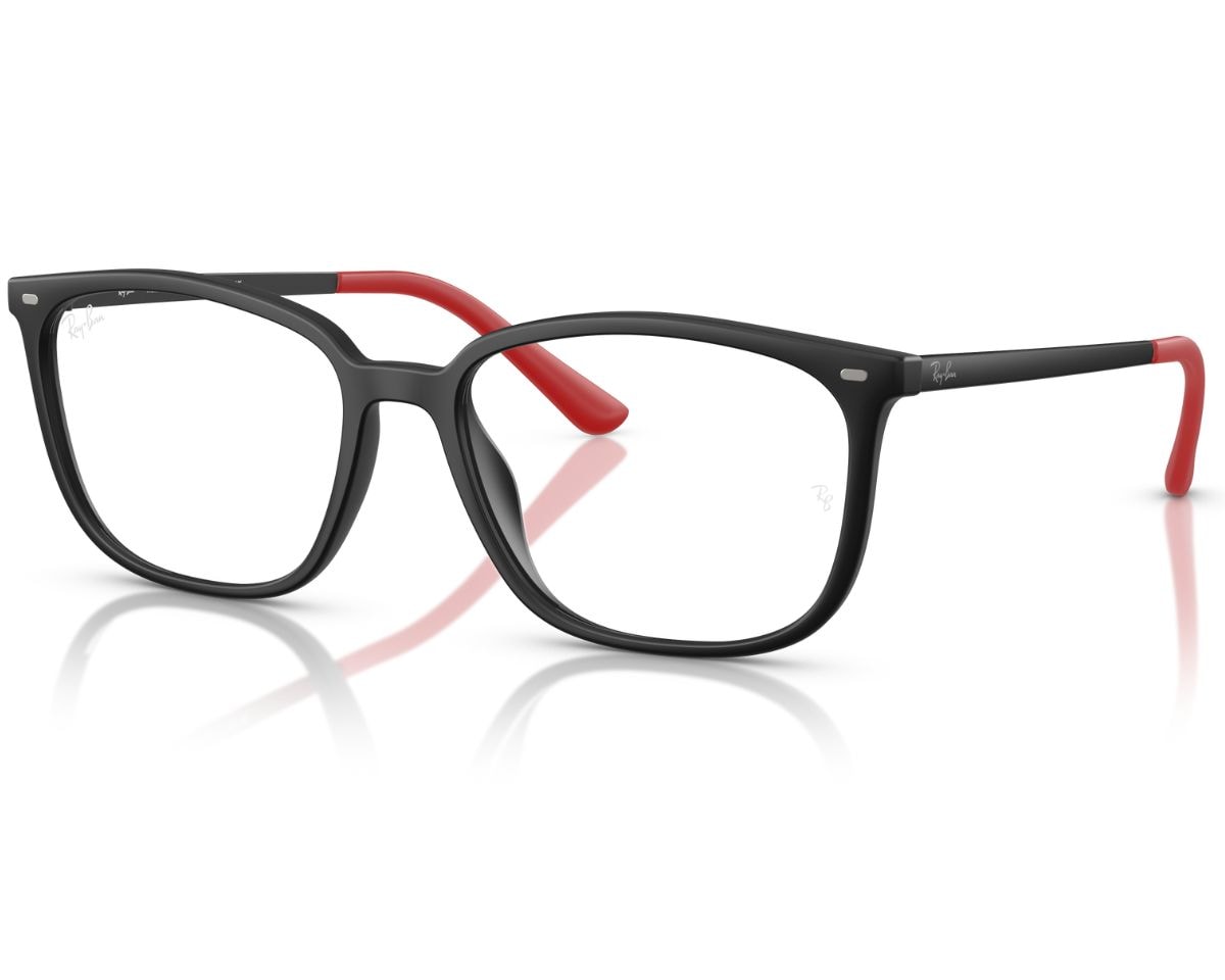 Óculos de Grau Ray Ban Preto Vermelho RX7245L 8389-56 Óculos de Grau Ray Ban Preto Vermelho RX7245L 8389-56
