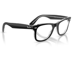 Óculos de Grau Ray Ban Wayfarer Ease Preto Translúcido RX4340V 2034-50