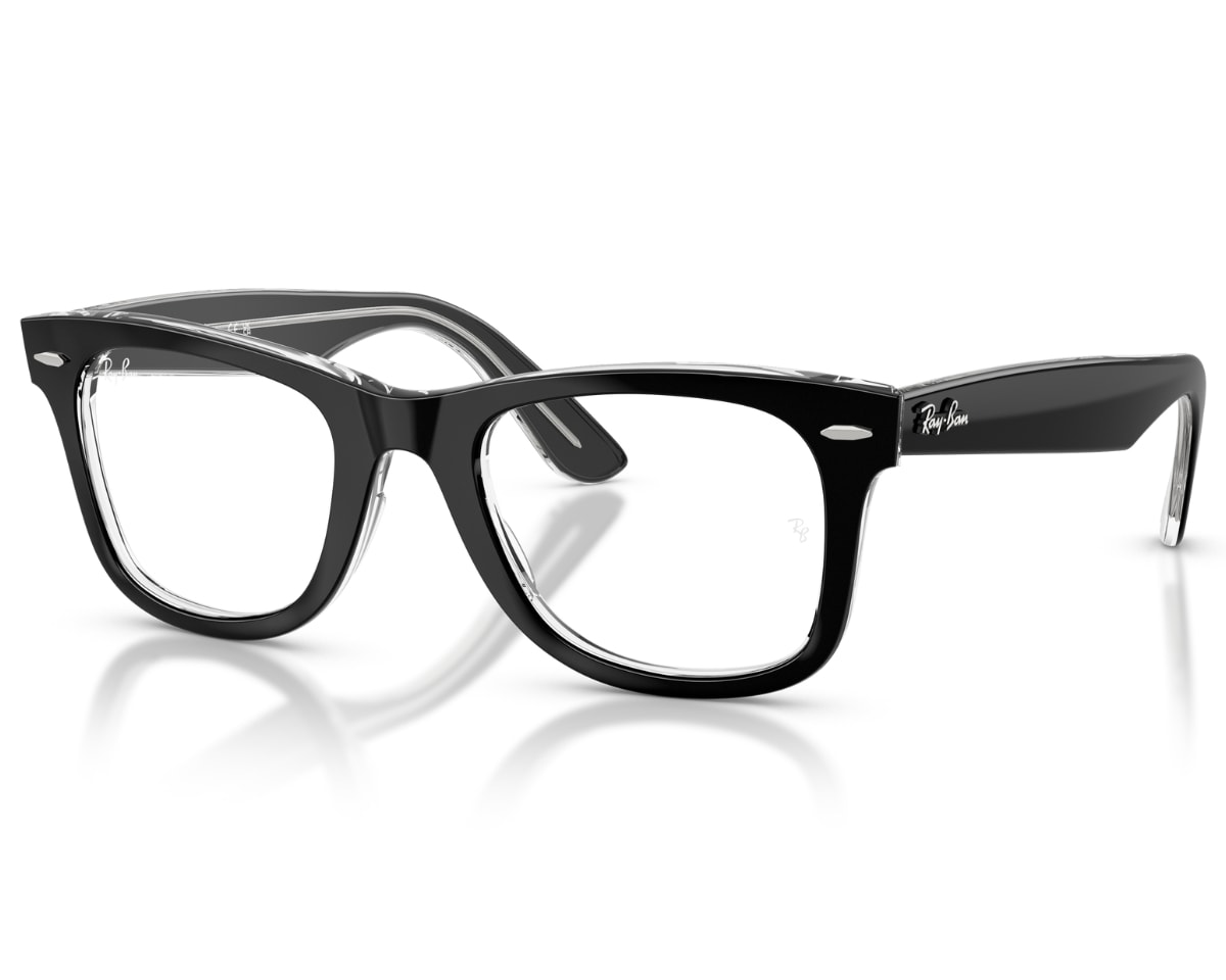 Óculos de Grau Ray Ban Wayfarer Ease Preto Translúcido RX4340V 2034-50