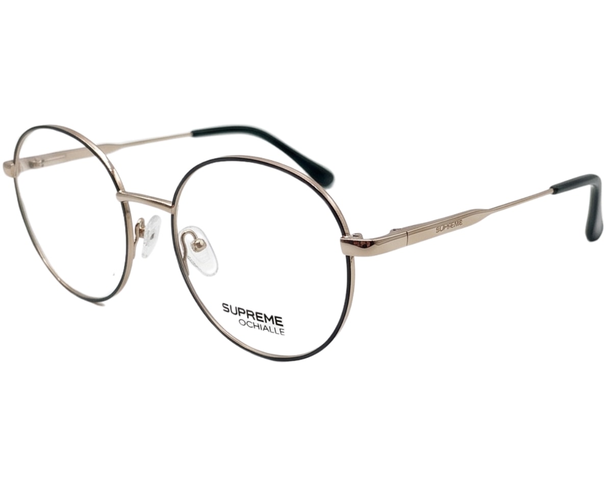 Óculos de Grau Supreme Ochialle Preto e Prata ISA61026 C1-50