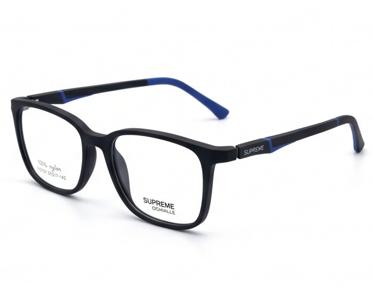 Óculos de Grau Supreme Ochialle Preto Fosco e Azul FG707 C2-51