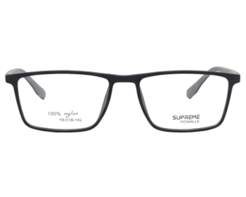 Óculos de Grau Supreme Ochialle Preto Fosco  e Cinza FG717 C3-55