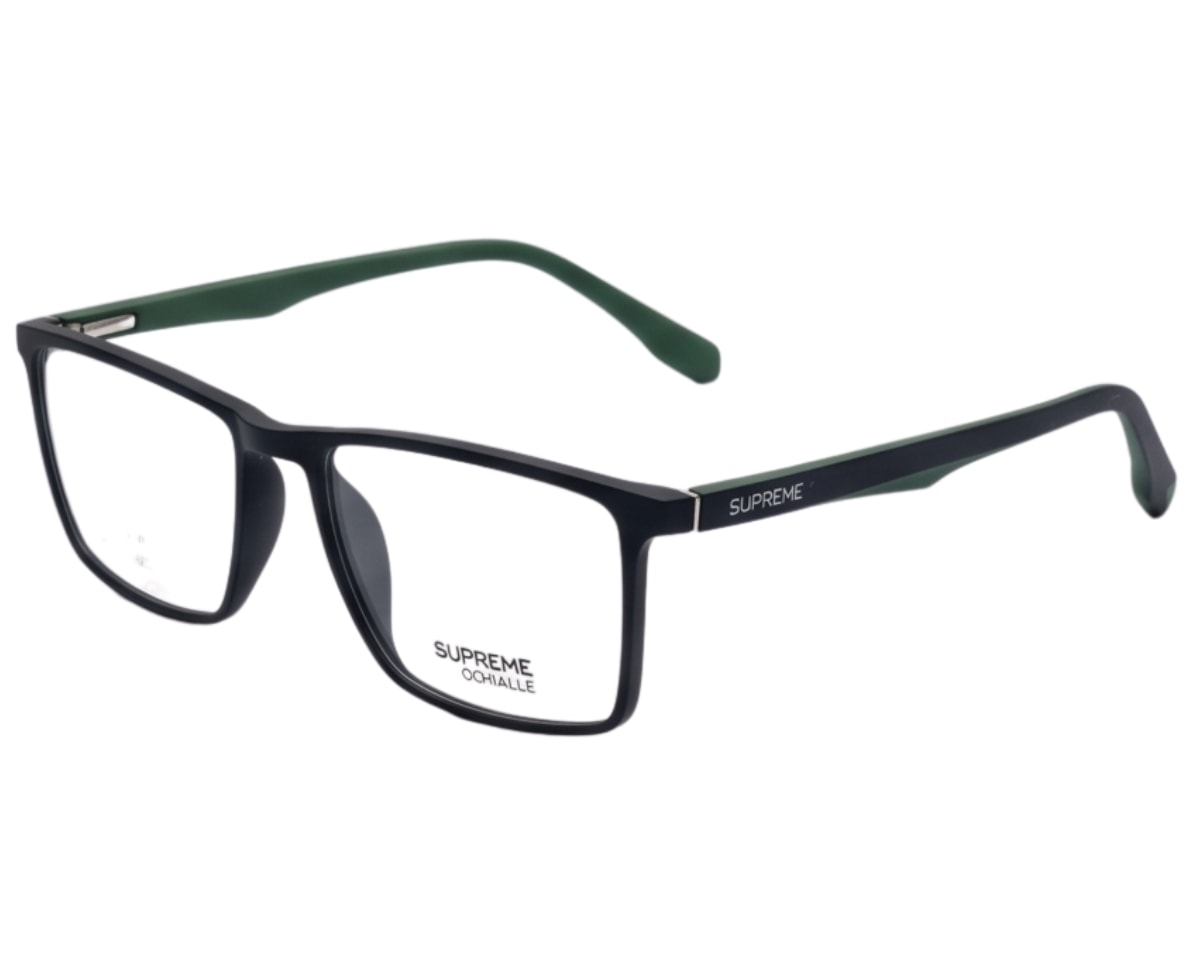 Óculos de Grau Supreme Ochialle Preto Fosco e Verde FG717 C5-55
