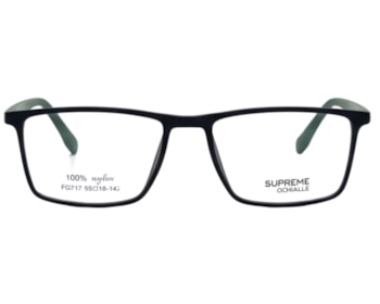 Óculos de Grau Supreme Ochialle Preto Fosco e Verde FG717 C5-55