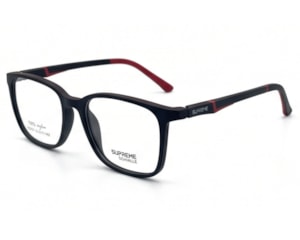 Óculos de Grau Supreme Ochialle Preto Fosco e Vermelho FG707 C1-51