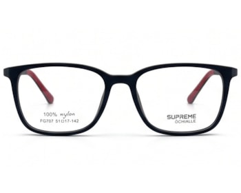 Óculos de Grau Supreme Ochialle Preto Fosco e Vermelho FG707 C1-51