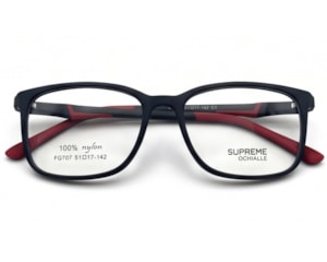 Óculos de Grau Supreme Ochialle Preto Fosco e Vermelho FG707 C1-51