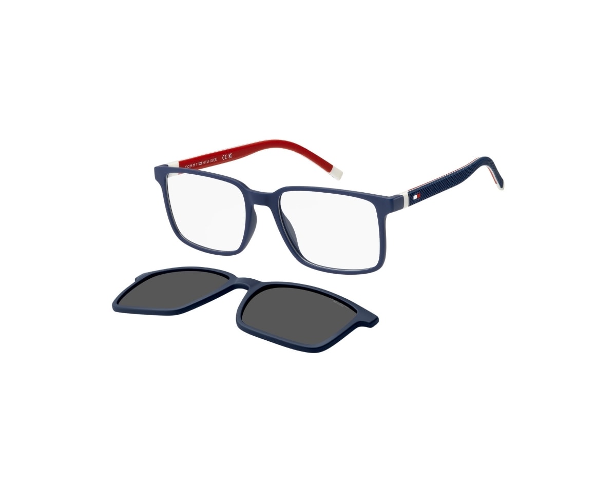 Óculos de Grau Tommy Hilfiger Clip On Azul Fosco Polarizado TH2377/C PJP-54