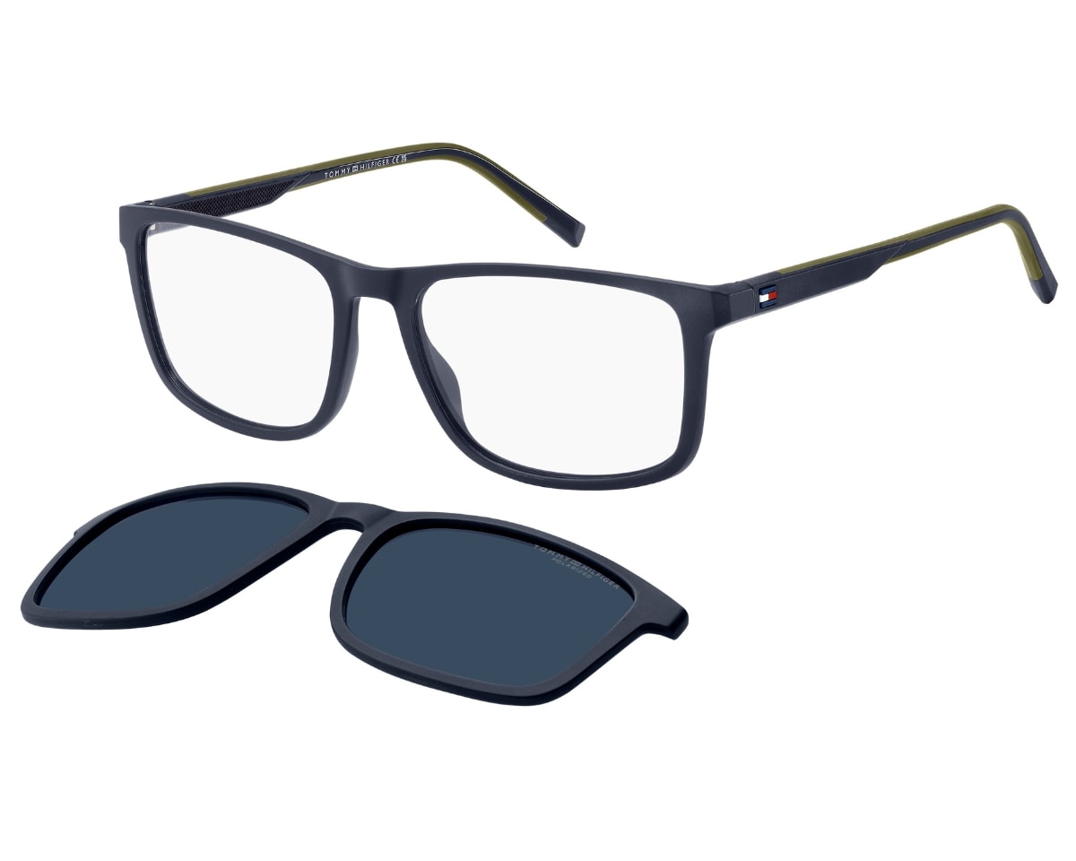 Óculos de Grau Tommy Hilfiger Clip On Azul Polarizado TH2281C RNB-55