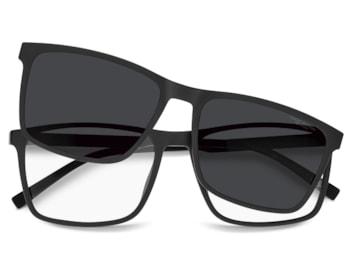 Óculos de Grau Tommy Hilfiger Clip On Preto Fosco Polarizado TH2320/C 807-56