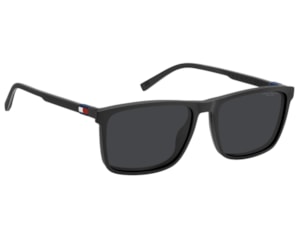 Óculos de Grau Tommy Hilfiger Clip On Preto Fosco Polarizado TH2320/C 807-56