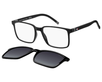 Óculos de Grau Tommy Hilfiger Clip On Preto Polarizado TH2377/C 807-54