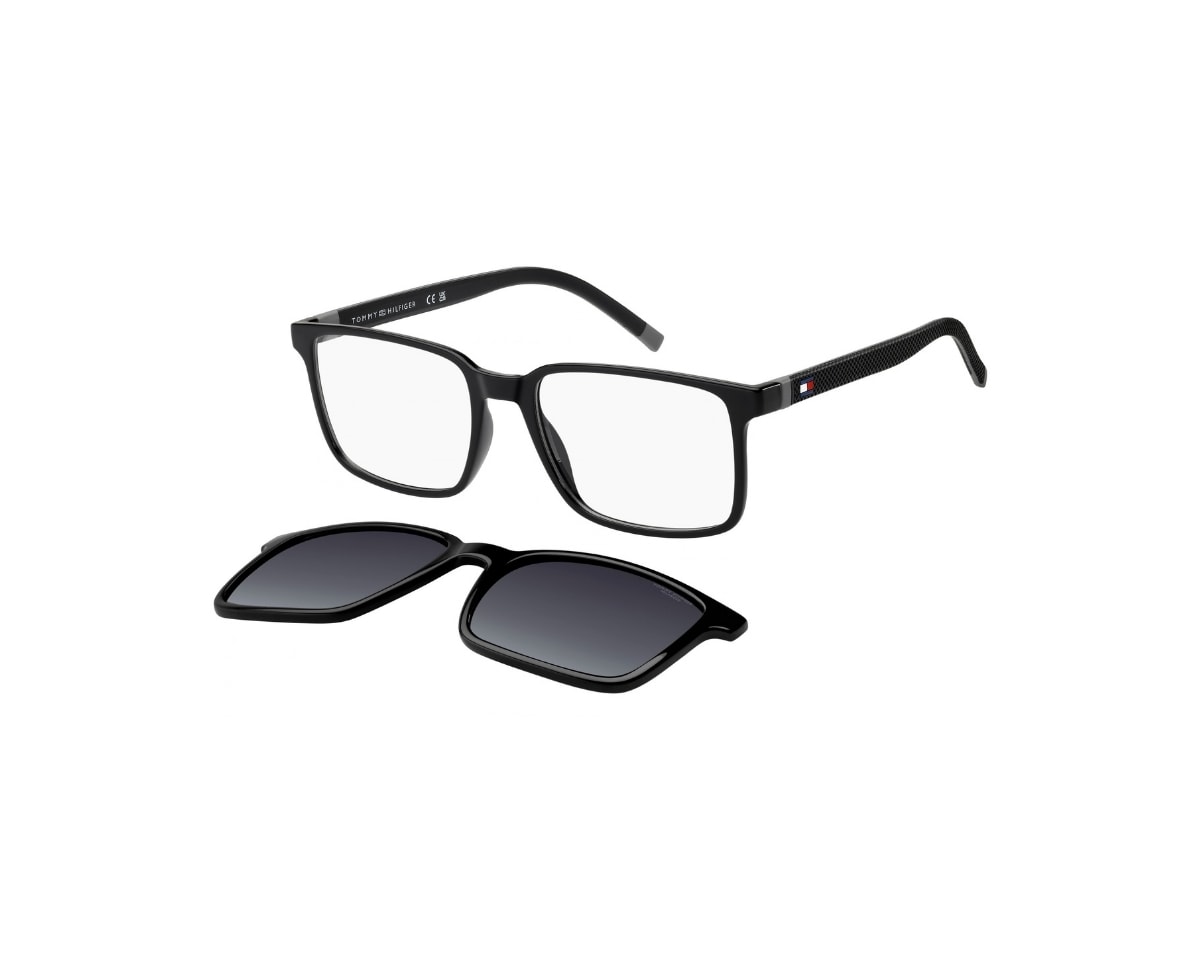 Óculos de Grau Tommy Hilfiger Clip On Preto Polarizado TH2377/C 807-54