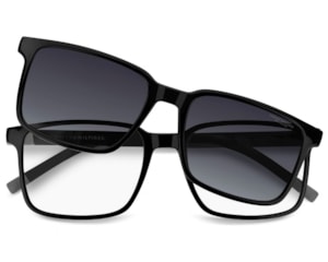 Óculos de Grau Tommy Hilfiger Clip On Preto Polarizado TH2377/C 807-54