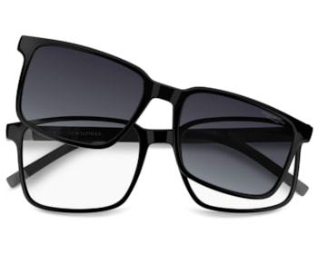 Óculos de Grau Tommy Hilfiger Clip On Preto Polarizado TH2377/C 807-54