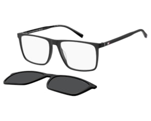Óculos de Grau Tommy Hilfiger Clip On Preto Polarizado TH2391/C 003-56
