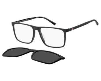 Óculos de Grau Tommy Hilfiger Clip On Preto Polarizado TH2391/C 003-56