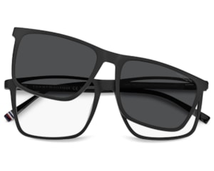 Óculos de Grau Tommy Hilfiger Clip On Preto Polarizado TH2391/C 003-56