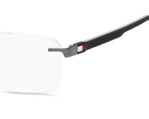 Óculos de Grau Tommy Hilfiger Preto Fosco Cinza TH2323 KJ1-55