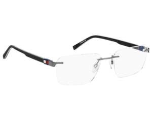 Óculos de Grau Tommy Hilfiger Preto Fosco Cinza TH2323 KJ1-55