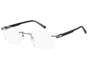 Óculos de Grau Tommy Hilfiger Preto Fosco Cinza TH2323 KJ1-55