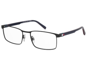 Óculos de Grau Tommy Hilfiger Sporty Preto Fosco TH2381 003-57