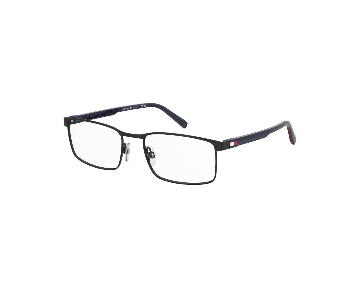 Óculos de Grau Tommy Hilfiger Sporty Preto Fosco TH2381 003-57