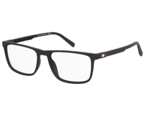 Óculos de Grau Tommy Hilfiger Sporty Preto Fosco TH2382 003-55