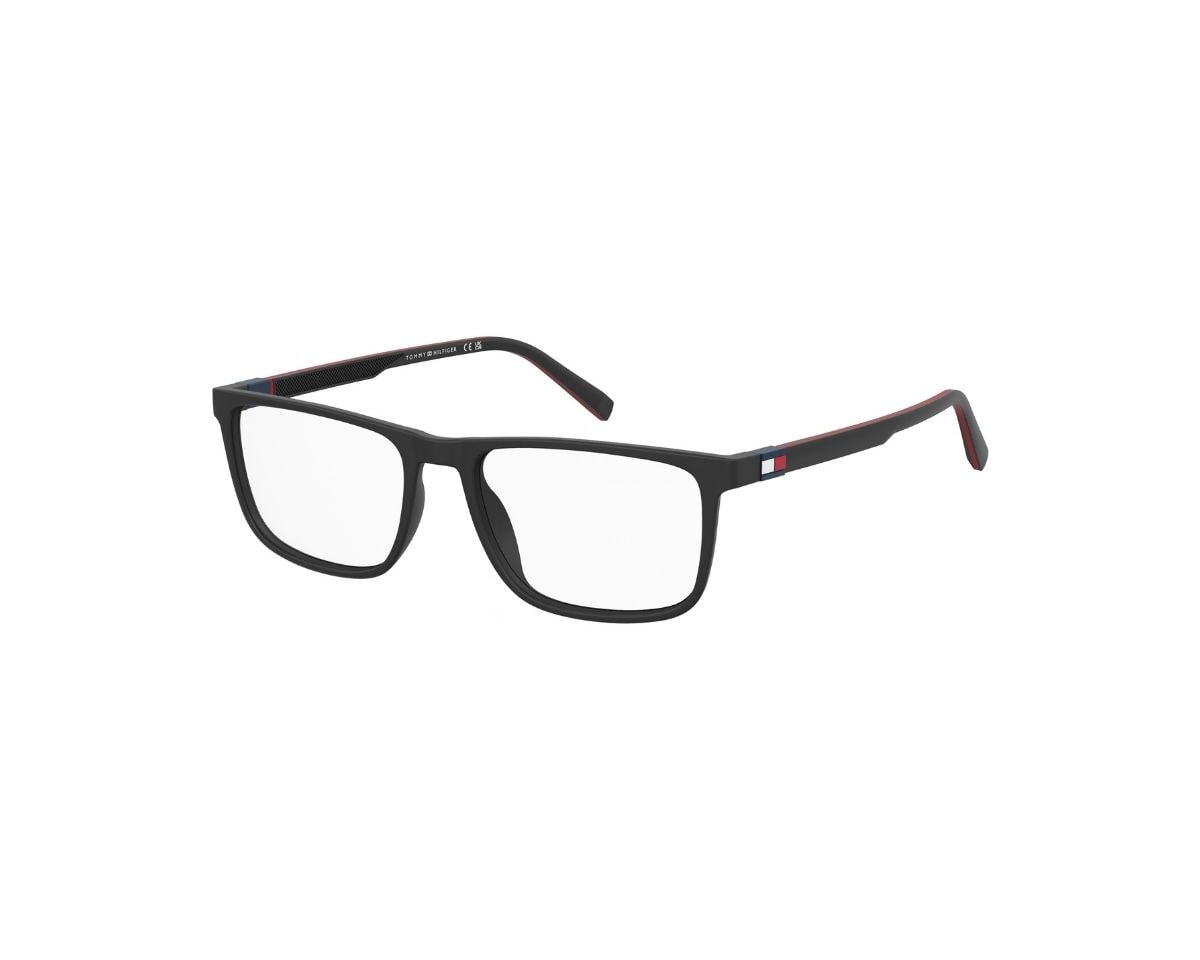 Óculos de Grau Tommy Hilfiger Sporty Preto Fosco TH2382 003-55