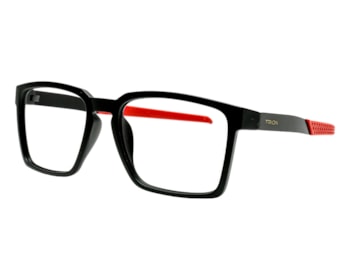 Óculos de Grau Trion Preto Fosco Vermelho TR88003 C1-54
