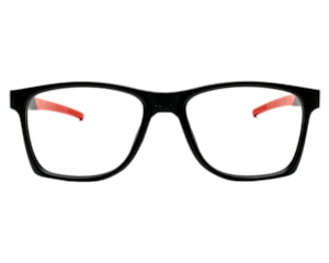 Óculos de Grau Trion Preto Fosco Vermelho TR88004 C1-54