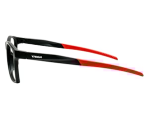 Óculos de Grau Trion Preto Fosco Vermelho TR88004 C1-54