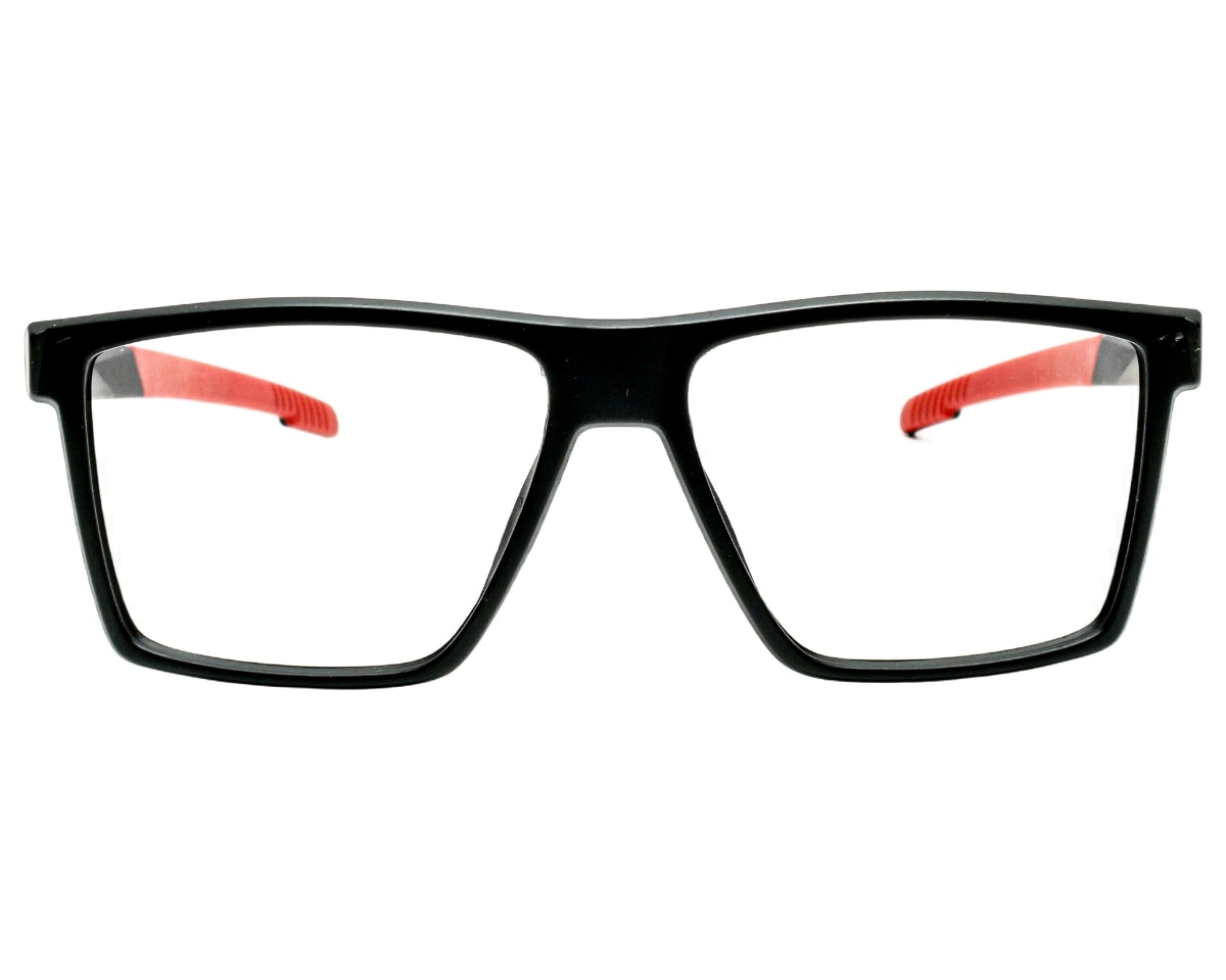 Óculos de Grau Trion Preto Fosco Vermelho TR88006 C1-54