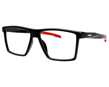 Óculos de Grau Trion Preto Fosco Vermelho TR88006 C1-54