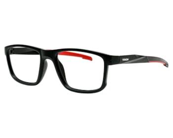 Óculos de Grau Trion Preto Fosco Vermelho TR88007 C1-55