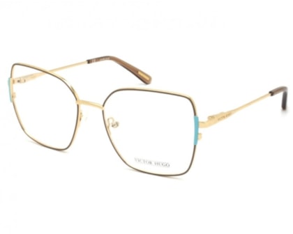 Óculos de Grau Victor Hugo Marrom Dourado VH1347 0A93-53