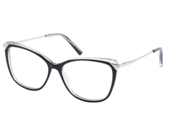 Óculos de Grau Victor Hugo Preto Brilho Dourado VH1953 0888-54