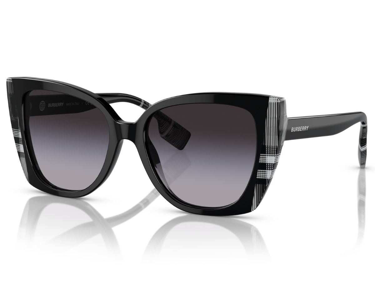 Óculos de Sol Burberry Meryl Preto Xadrez BE4393 405587-54
