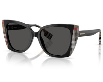 Óculos de Sol Burberry Meryl Preto Xadrez BE4393 405587-54